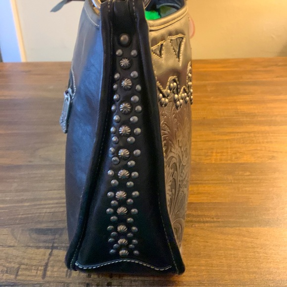Trinity Ranch Black and Brown Leather Bag - Picture 4 of 7